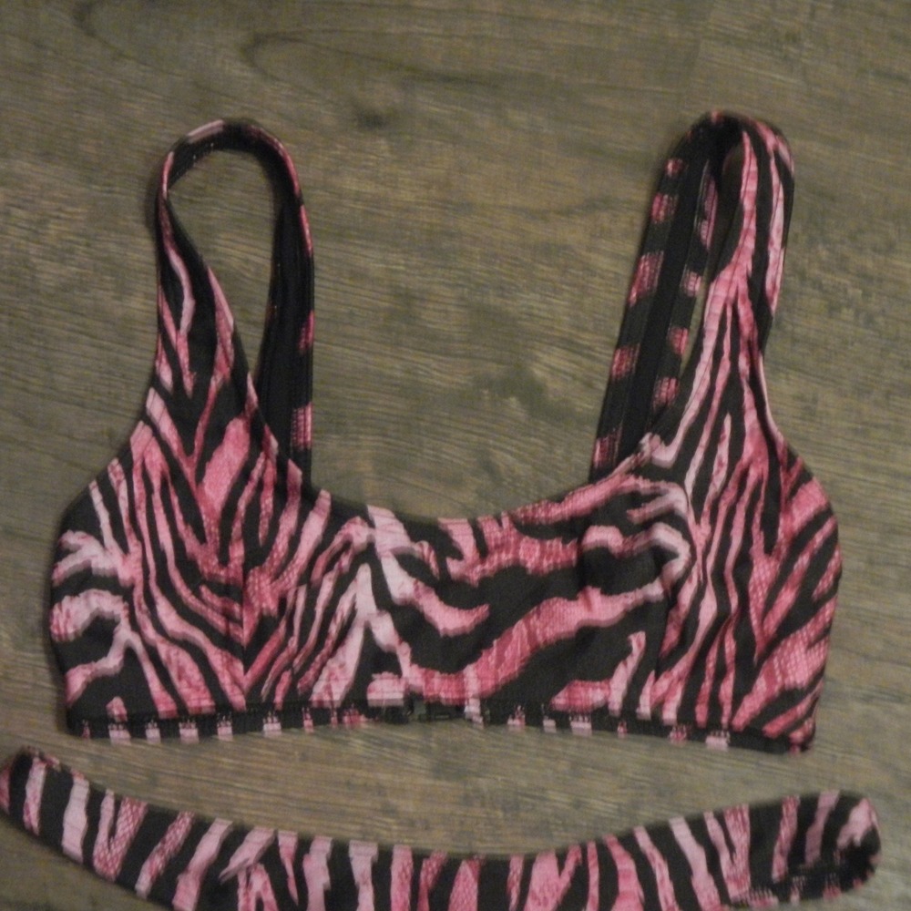 Asos Zebra Print Bikini Set Thong Bottom Two Piece Swimsuit - Picture 2 of 8